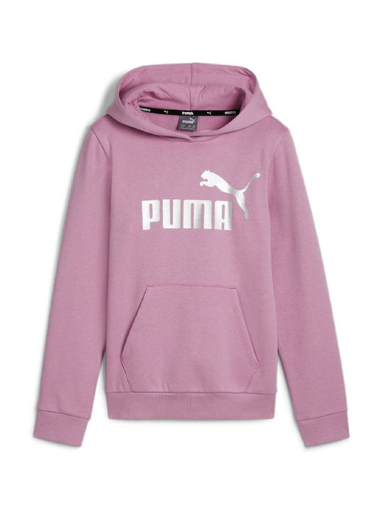 PUMA Kids Sweatshirt with Hood and Pockets Pink...