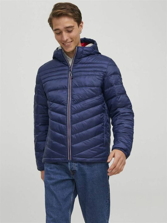 Jack & Jones Jacke Puffer NAVYBLAZER/SAFETYYEL
