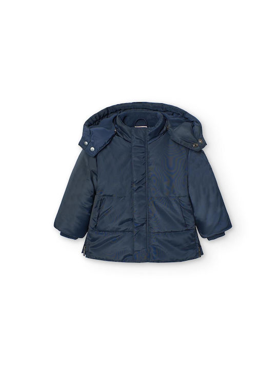 Boboli Kids Parka with Lining & Hood Navy