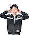 Kids Sweatshirt Cardigan Cotton with Hood Black