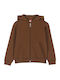 Kids Cardigan Cotton with Hood Coffee