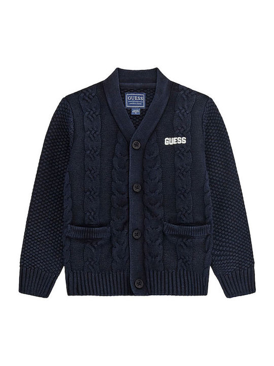 Guess Kids Cardigan Knitted Blue