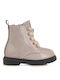 Exe Kids PU Leather Military Boots Pink