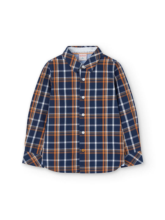 Boboli Kids Checked Shirt Tabac Brown