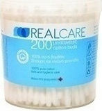 Real Care Μπατονέτες 100% Αγνό Βαμβάκι 200 Τεμάχια