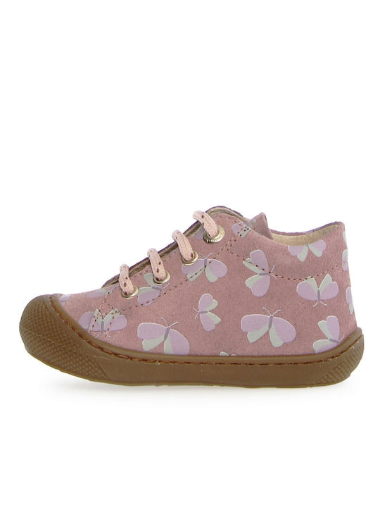 Naturino Cocoon Kids Leather Anatomic Boots with Lace Pink