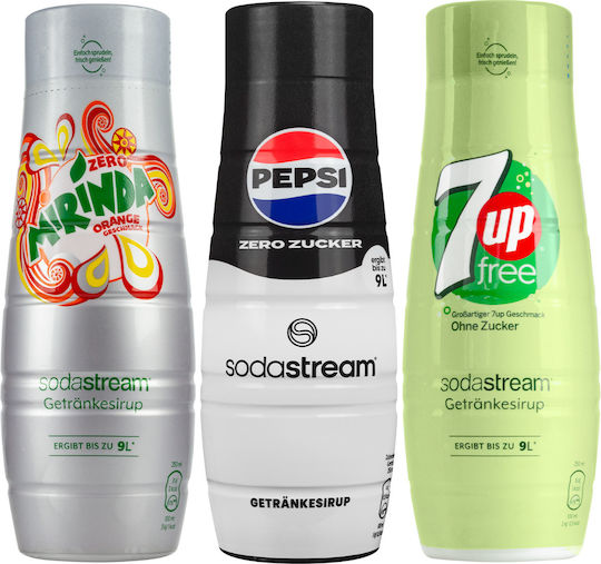 3x Concentrat Sirop Sodastream 7up Free + Pepsi Max + Mirinda Fără Zahăr