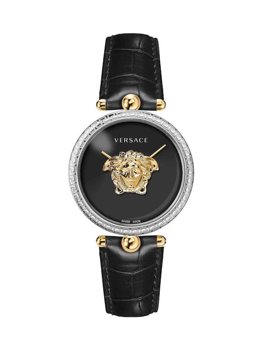 Versace Palazzo Watch with Black Leather Strap