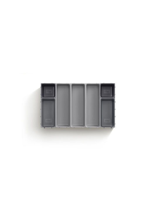 Drawer Cutlery Tray Plastic 27x15.5x10cm 7 Pieces Grey