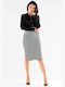 Awama Pencil Midi Skirt in Black color