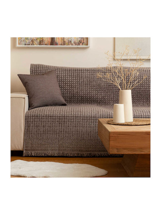 Borea Solana Sofa Throws 2 Seater Chenille 180x250cm Brown
