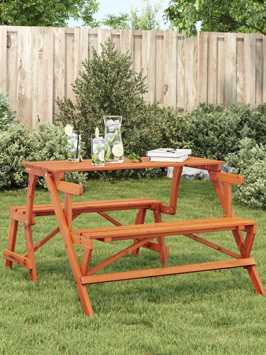 Outdoor Dinner Wood Table Brown 110x133x72cm