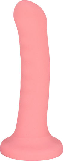 Λείο Κυρτό Dildo Σιλικόνης Βεντούζα Leon 18 Cm Smooth Curved Classic Silicone Dildo Suction Cup Ροζ