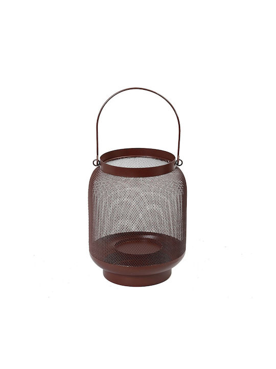 Espiel Tabletop Metallic Lantern Red 20x20x25cm