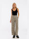 Freestyle Women's Fabric Trousers Leopard coffee