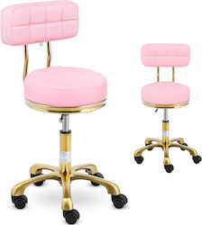 Physa Räder Hocker mit Rückenlehne Rosa