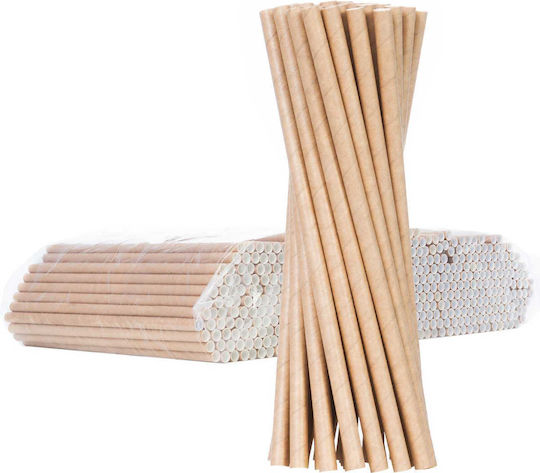 Bio Ecological Paper Straws 6/205mm Brown 500 Pcs