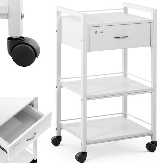 Kosmetischer Friseurwagen Helfer 1 Schublade 3 Regale 47,5 x 40 x 85,5 cm Weiß
