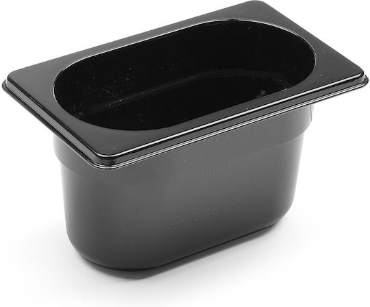 Gn 1/9 Food Container Made Black Polycarbonate 176x162x100mm 1l Hendi 862827
