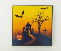 Element decorativ colorat din lemn de Halloween #4