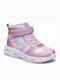 Kinder Sneakers Hoch Anatomisch mit Klettverschluss & Lichtern Rosa