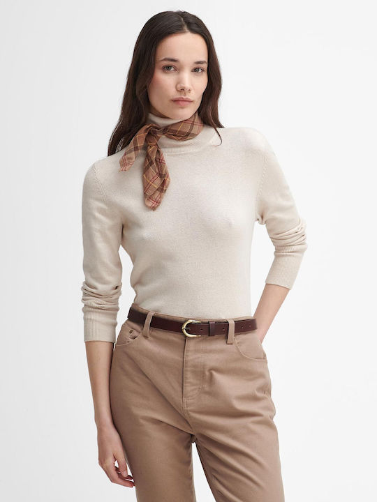 Women's Long Sleeve Sweater Turtleneck Beige Light
