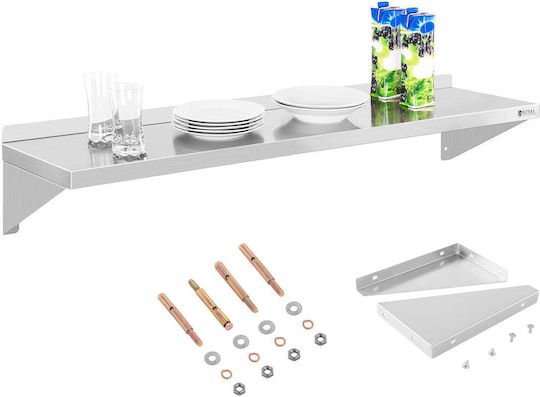 Single 120cm Stainless Steel Wall-mounted Shelf 35 Kg