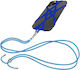 Universal Smartphone Cord Silicone Extendable Adjustable 90cm Blue
