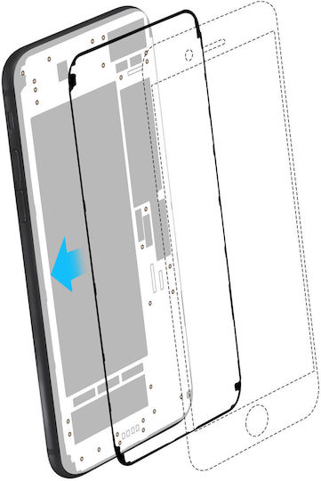 Klebersatz LCD-Bildschirm iPhone 7 Aufkleber Blau