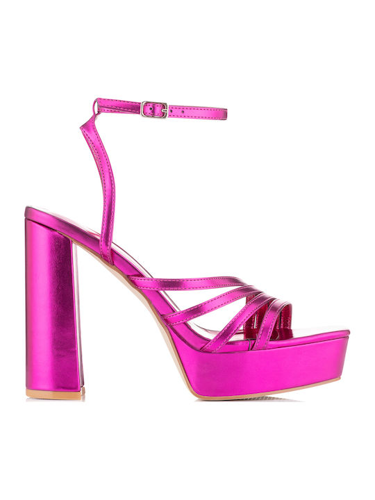 Mellisa Leder Sandalen Fuchsie