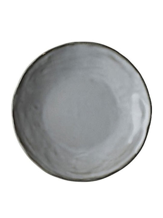 Dutch Rose Plate Shallow Ceramic Gray with Diam...