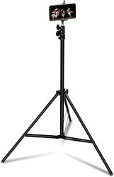 72 cm bis 210 cm ausziehbares Stativ Smartphone Kamera Licht Linq Schwarz