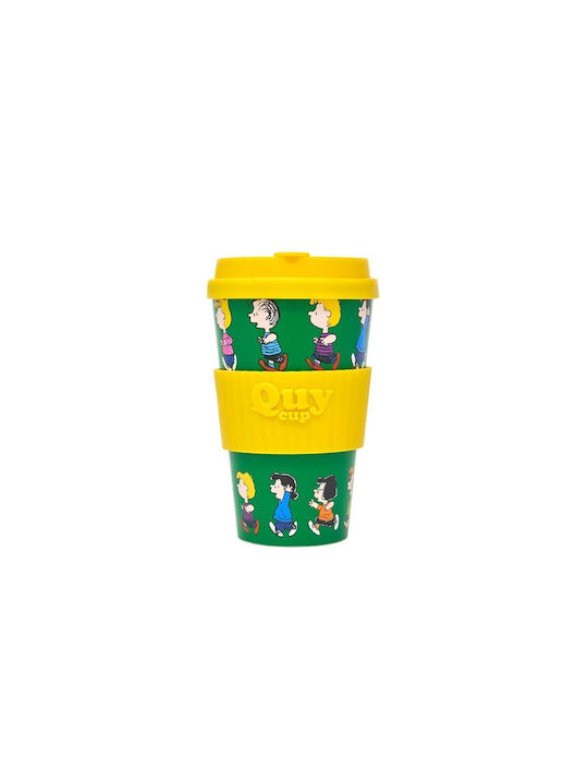 QuyCup Κούπα Πλαστική με Καπάκι Πράσινη 400ml
