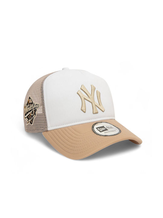 New Era World Series Snapback Trucker Cap Beige