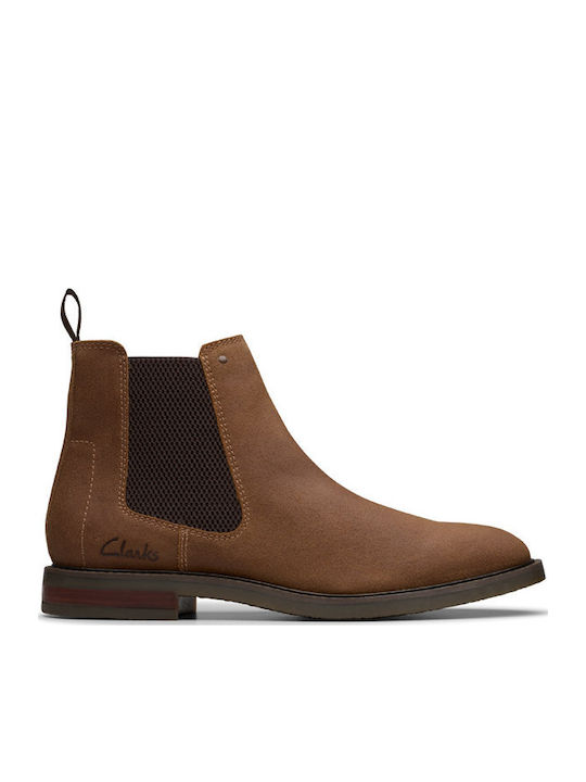 Clarks Jaxen Easy Suede Καφέ Ανδρικά Μποτάκια