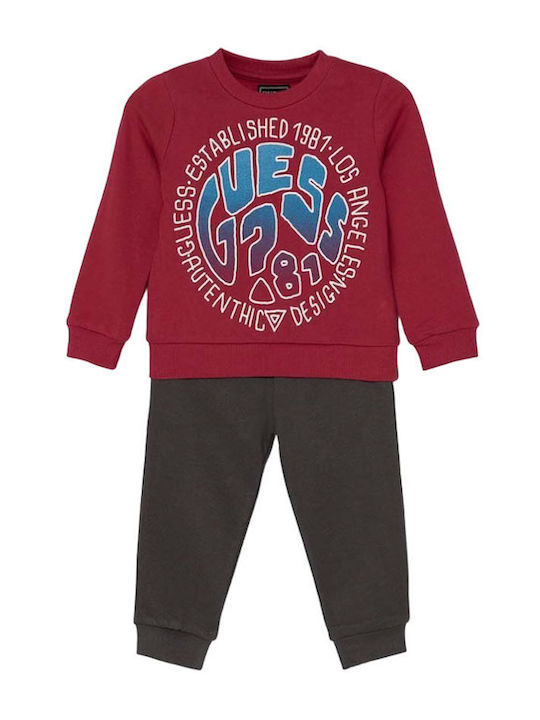 Guess Kids Sweatpants Set Bordeaux