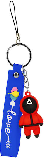 Keychain Wristband Squid Game Series Silicone Character Blue