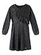 Children's Dress Long Sleeve Velvet Set with Accessories Black