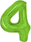 Number 4 Balloon Lime Green