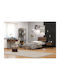 Bedroom Furniture Set Industrial Black/Vintage Marine With Slats 90x200cm 5pcs