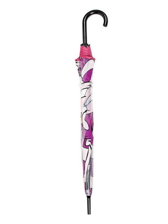 Disney Παιδική Ομπρέλα Μπαστούνι Alice In Wonderland Umbrella Ροζ με Διάμετρο 60εκ.