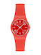 Swatch Damen Uhr mit Rosa Kautschukarmband