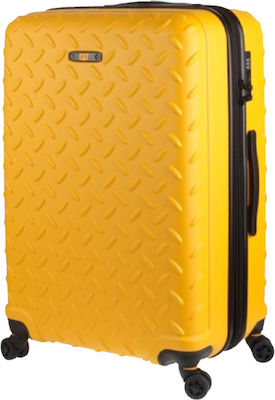 CAT Large Travel Suitcase Hard Yellow with 4 Wheels Height 70cm