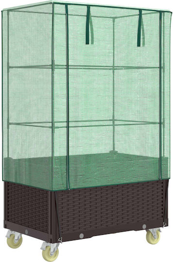 vidaXL Кутия за саксии Пластмаса Кафяв 50x80x182см.