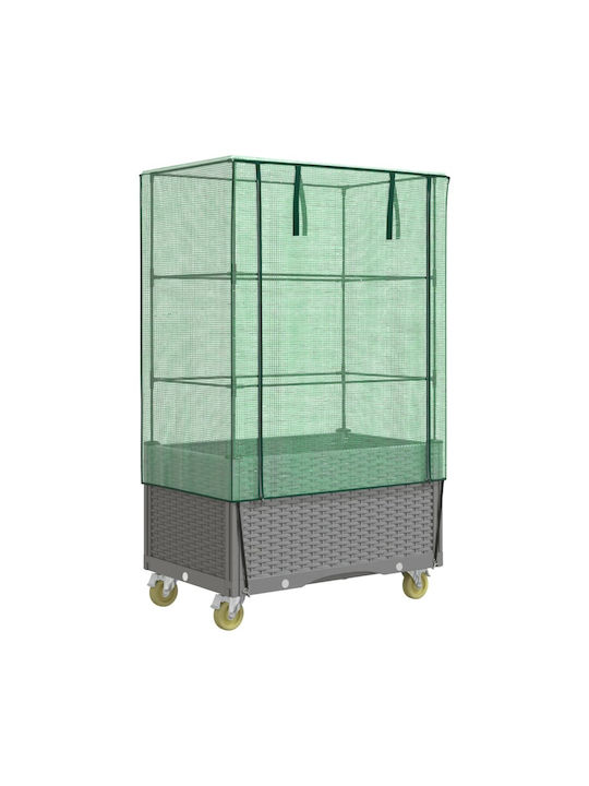 vidaXL Ζαρντινιέρα Πλαστική Ανοιχτό Γκρι 50x80x182εκ.