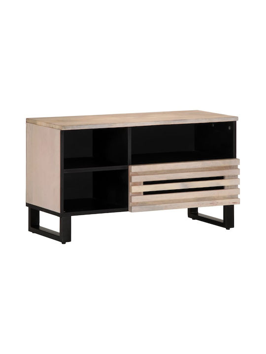TV Stand from Metal & Solid Wood Gray L80xW34xH46cm