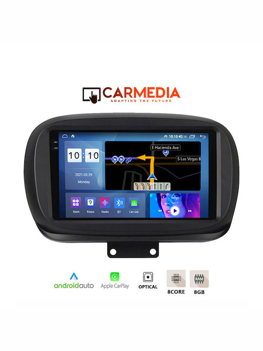 Carmedia Car Audio System for Fiat 500X 2014+ (Bluetooth/USB/WiFi/GPS/Apple-Carplay/Android-Auto) with Touch Screen 9.5"