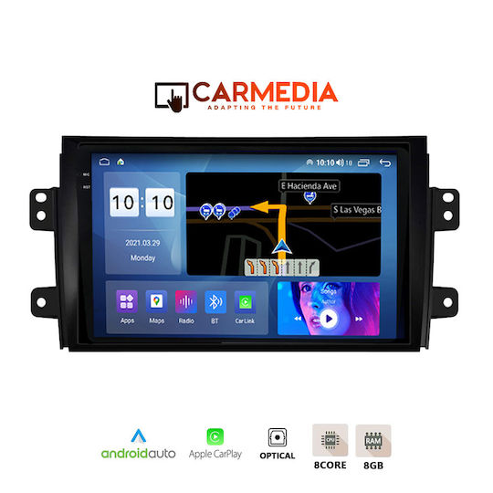 Carmedia Auto-Audiosystem für Fiat Sechzehn Suzuki SX4 2005-2013 (Bluetooth/USB/WiFi/GPS/Apple-Carplay/Android-Auto) mit Touchscreen 9.5"