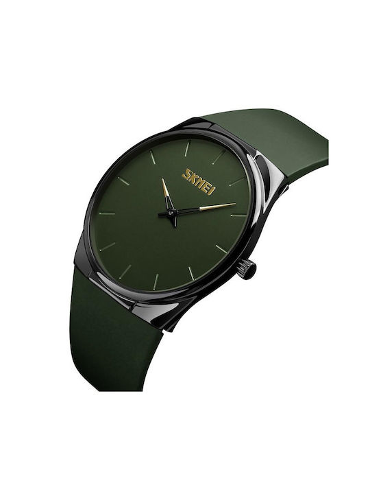 Skmei Watch Battery with Rubber Strap Green