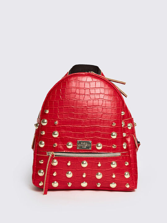Elena Athanasiou Croco Backpack Small Red